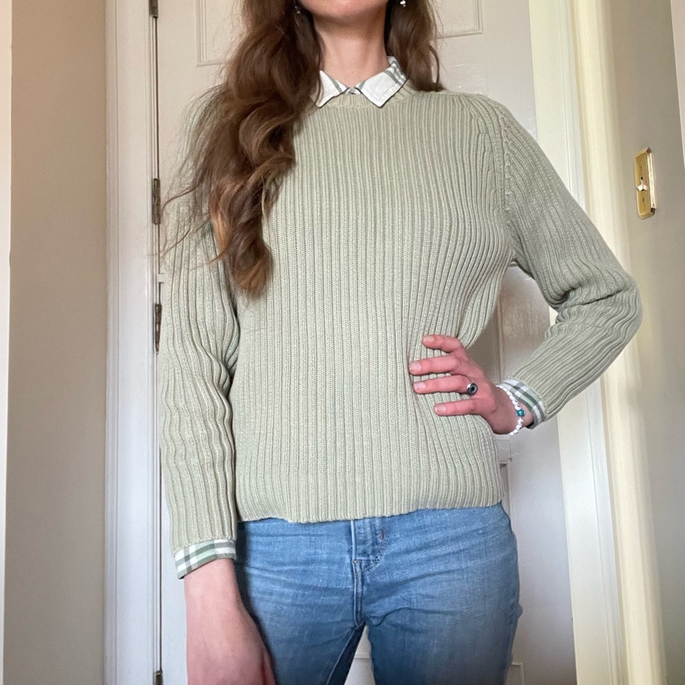 Vintage Ribbed Sweater - Green